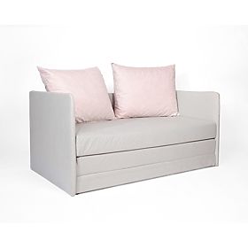 Sofa bed Jack - light gray / purd pink
