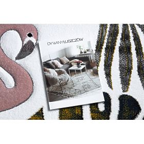 Rug GARDEN, FLAMINGOS, MONSTERA LEAVES, cream, F.H.Kabis