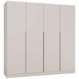 SENSO 4D WARDROBE 200 CM 4 DOORS GOLD HANDLES FOR LIVING ROOM BEDROOM CASHMERE BEIGE