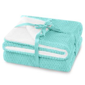 SHLEEPY Blanket Turquoise Color Embossed Jacquard Classic Style 130x180