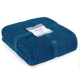 SHLEEPY Throw Indigo Color Jacquard Embossed Classic Style 130x180
