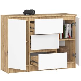 SIDEBOARD K100 2D 3DR PK ARTISAN OAK / WHITE