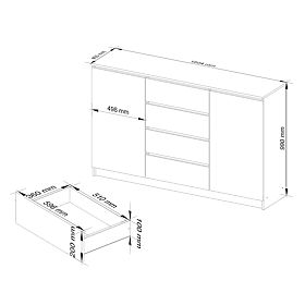 SIDEBOARD K160 2D 4DR CLP PK ARTISAN / WHITE