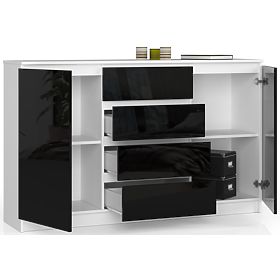 SIDEBOARD K160 2D 4DR CLP PK BLACK GLOSS