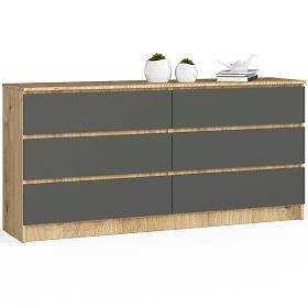 SIDEBOARD K160 6DR CLP ARTISAN OAK / GRAY