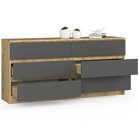 SIDEBOARD K160 6DR CLP ARTISAN OAK / GRAY