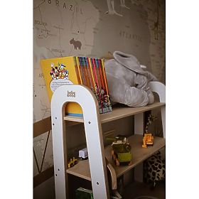 SLIM S Shelf - White, baby wood