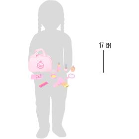 small foot Children's Pink Cosmetic Bag with Wooden Accessories