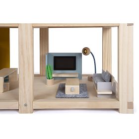 small foot Dollhouse with Furniture, Natural