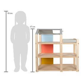 small foot Dollhouse with Furniture, Natural