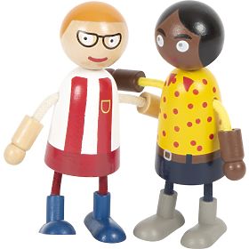 small foot Flexible Dolls Family with Child, small foot