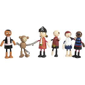 small foot Flexible Pirate Doll Figures, small foot
