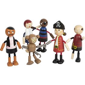 small foot Flexible Pirate Doll Figures, small foot