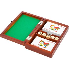 Small Foot Playing dice and cards in a wooden box