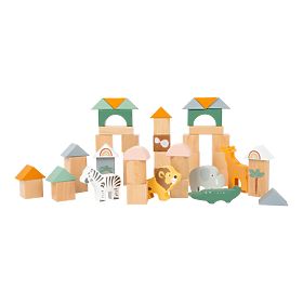 Small Foot Safari wooden building blocks 50 pcs