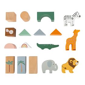 Small Foot Safari wooden building blocks 50 pcs