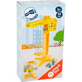 small foot Wooden Crane with Accessories