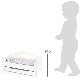 small foot Wooden Doll Bed White, small foot