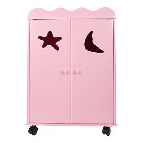 small foot Wooden Doll Wardrobe Pink