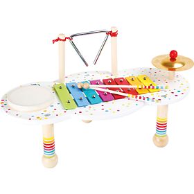 small foot Wooden Musical Table with Polka Dots, small foot