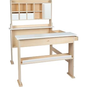 small foot Wooden Sales Stand White, small foot