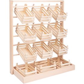 small foot Wooden Sales Stand with Crates, small foot
