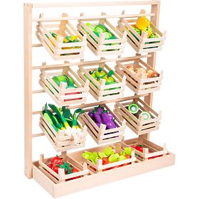 small foot Wooden Sales Stand with Crates, small foot