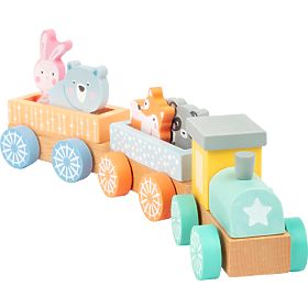 Small Foot Wooden train in pastel colors