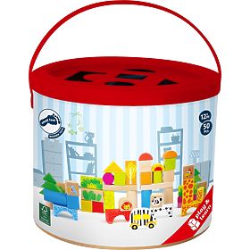 small foot Wooden Zoo Building Blocks 50 pcs, small foot