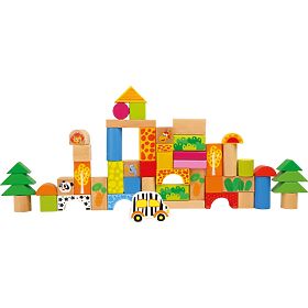 small foot Wooden Zoo Building Blocks 50 pcs, small foot