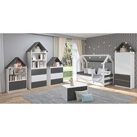 Sofie House-Shaped Bookshelf - Grey