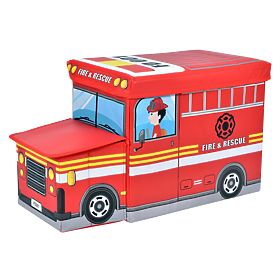 Storage Ottoman Fire Truck - Red