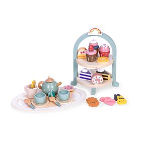 Tea and Coffee Set with Sweets Cups Teapot Tray ECOTOYS