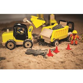 Tidlo Wooden Excavator Yellow, Tidlo