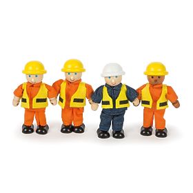 Tidlo Wooden Figures Builders 4 pcs, Tidlo