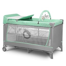 Travel cot with changing table - green