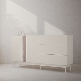 Two-Door Sideboard with Drawers Berula, Cashmere, Walnut Villa, lectus