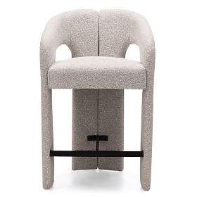 Upholstered Bar Stool Castelo Grey-Beige