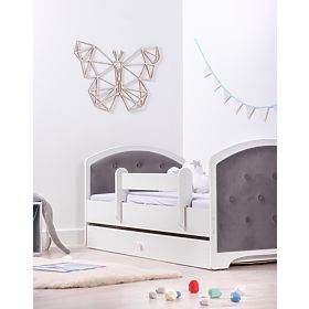 Upholstered Bed Luna with Barrier - Dark Gray