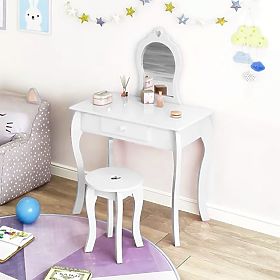 Large children's dressing table with mirror for girls ECOTOYS, EcoToys
