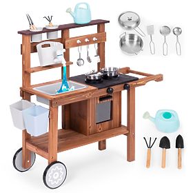 Outdoor Mud Kitchen for Kids with Accessories Fir Wood ECOTOYS, EcoToys