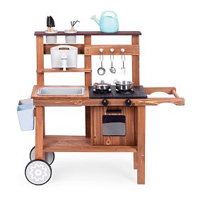 Outdoor Mud Kitchen for Kids with Accessories Fir Wood ECOTOYS, EcoToys
