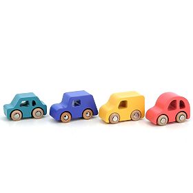Vilac Set of 4 Wooden Cars City Vilacity, Vilac