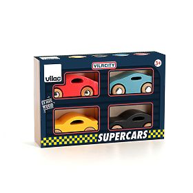 Vilac Set of 4 Wooden Cars Super Vilacity