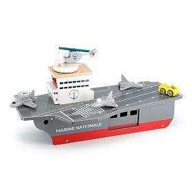 Vilac Wooden Aircraft Carrier with Accessories