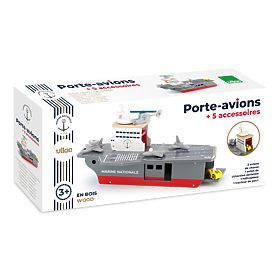 Vilac Wooden Aircraft Carrier with Accessories