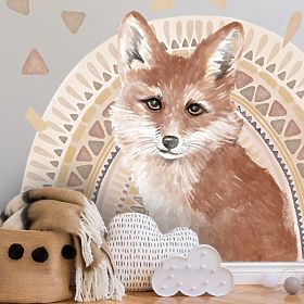 Wall Stickers - Fox on a Rainbow Background, PASTELOWE LOVE®