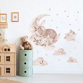 Wall Stickers - Sleeping Bunny in Clouds