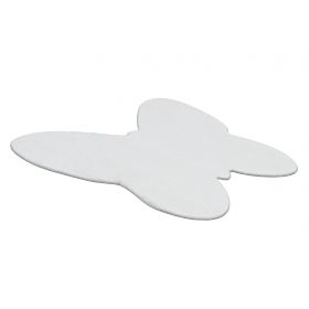 Washable SHAPE 3150 Butterfly Shaggy Rug - Ivory Plush, Non-slip, F.H.Kabis