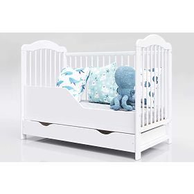 Alek Baby Crib with Removable Bars - White